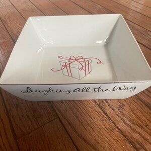 Large Square Holiday Christmas Serving Bowl